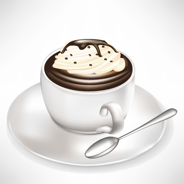 咖啡和热巧克力矢量元素套杯03