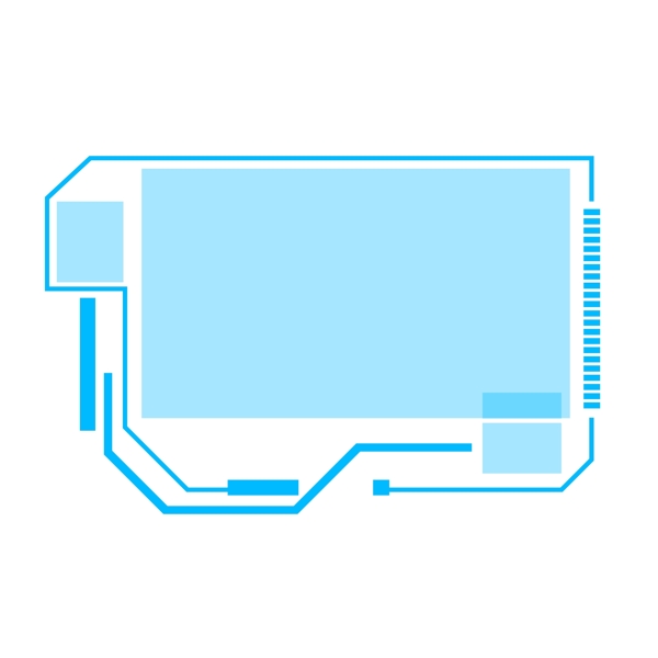 蓝色科技边框可商用元素