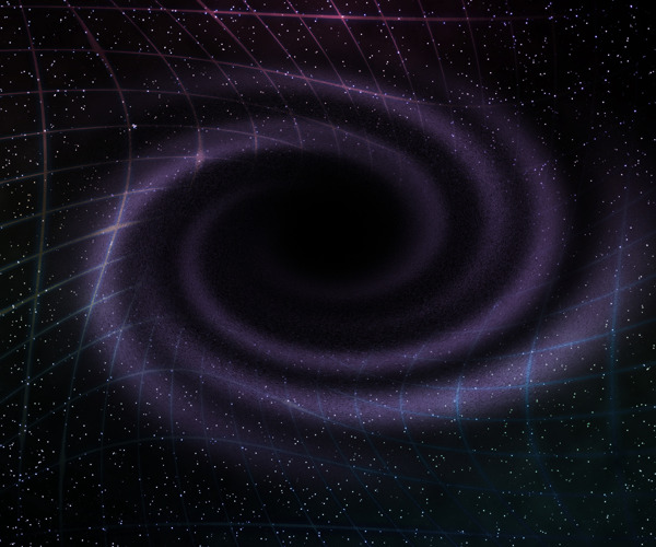 在空间背景的黑洞
