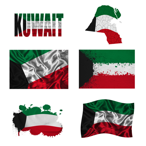 科威特国旗地图