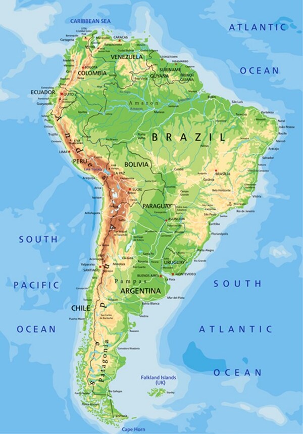 巴西地图矢量背景