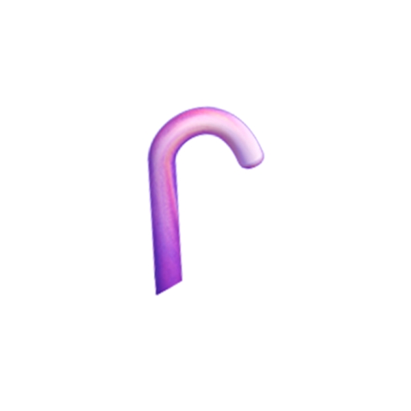 紫色圆弧创意拐杖元素