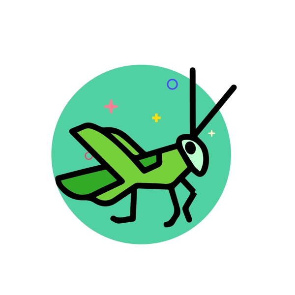 mbe卡通昆虫蝈蝈蝗虫矢量元素