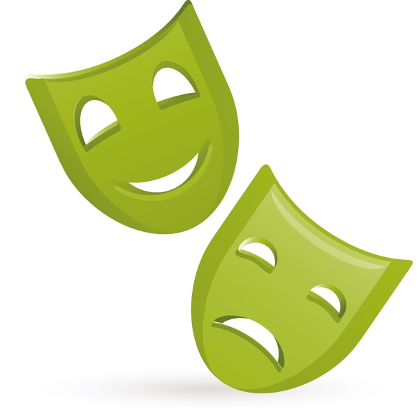 希腊戏剧面具绿Lite的娱乐图标