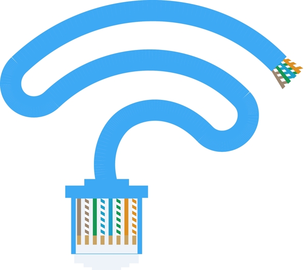 蓝色数据线wifi元素