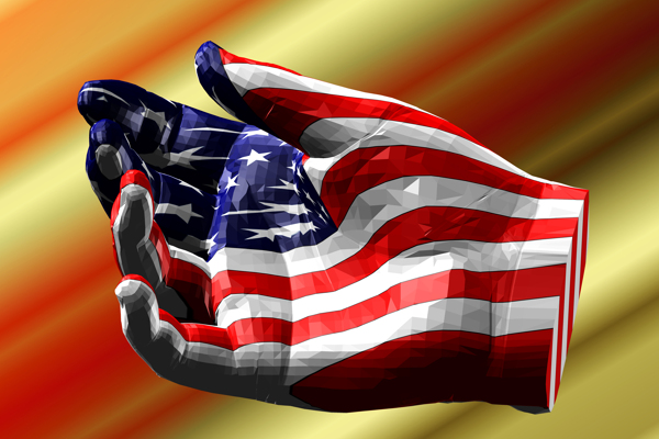 美国国旗手势图片