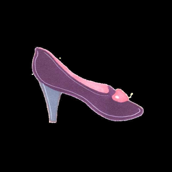 紫色高跟鞋png透明素材