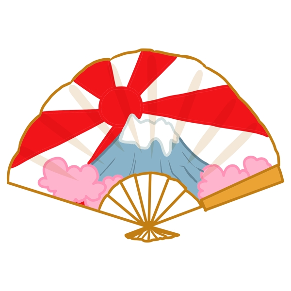 日本和风折扇插画