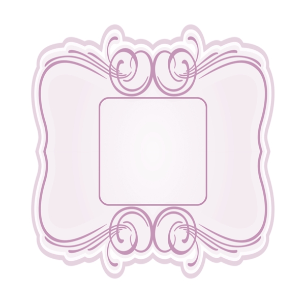 欧式粉色镜子花边二维码边框