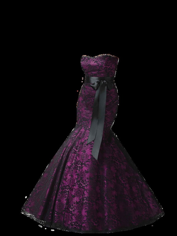 紫色花纹连衣裙免抠png透明图层素材