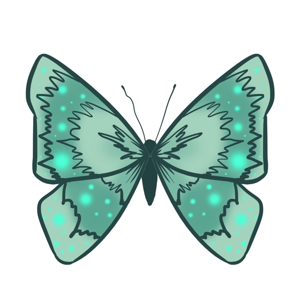 昆虫蝴蝶绿色可爱