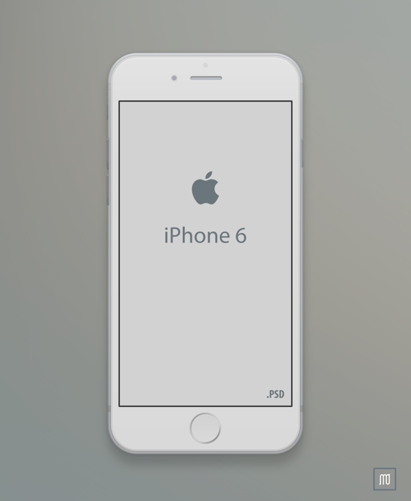 银色扁平iPhone6模型UI设计