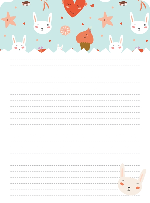 手绘兔子笔记本