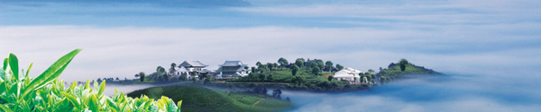 蓝色江南烟雨风景