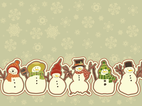 矢量雪人圣诞背景装饰图片