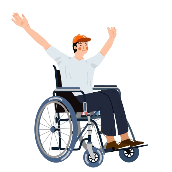 坐在轮椅上的残疾人可商用元素