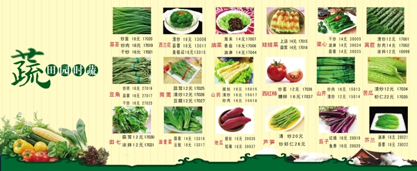 蔬菜菜牌图片