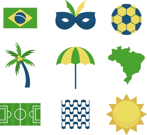 巴西足球矢量图标