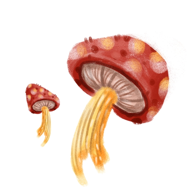 红色蘑菇插画图案