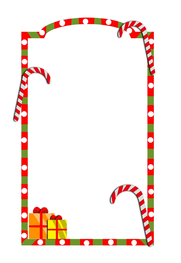 圣诞节糖果边框插画