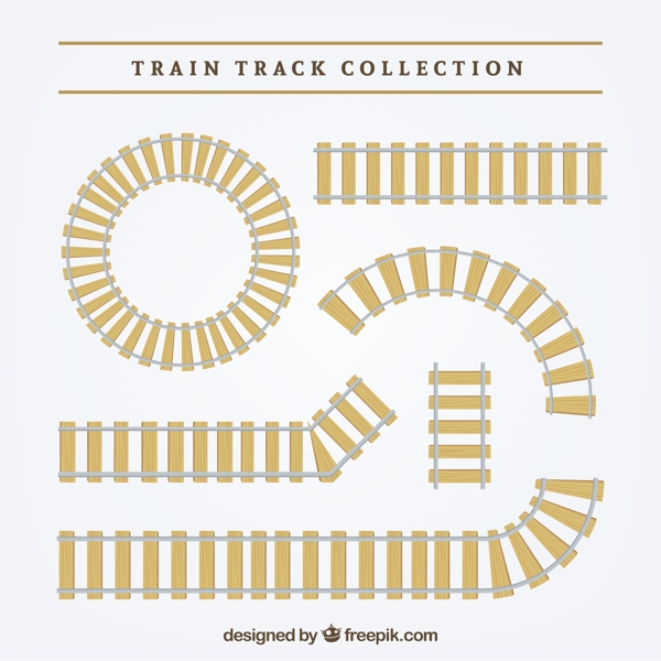 手绘铁路轨道矢量素材