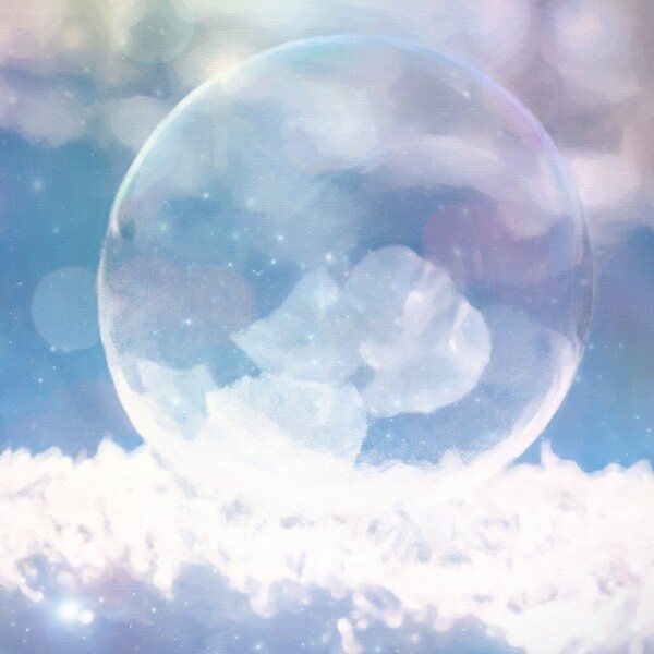 简约时尚气泡冬日雪景浪漫圣诞节节日背景
