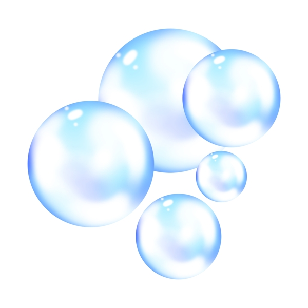 蓝色的漂浮气泡插画