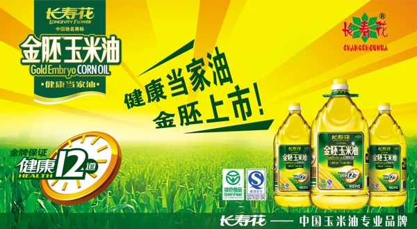 长寿花金培玉米油活动宣传KT板图片