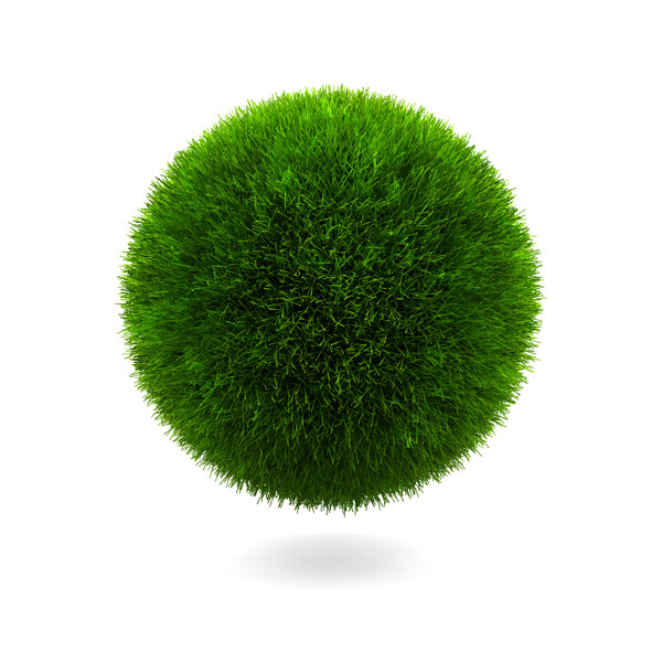 绿色环保草地球形图片