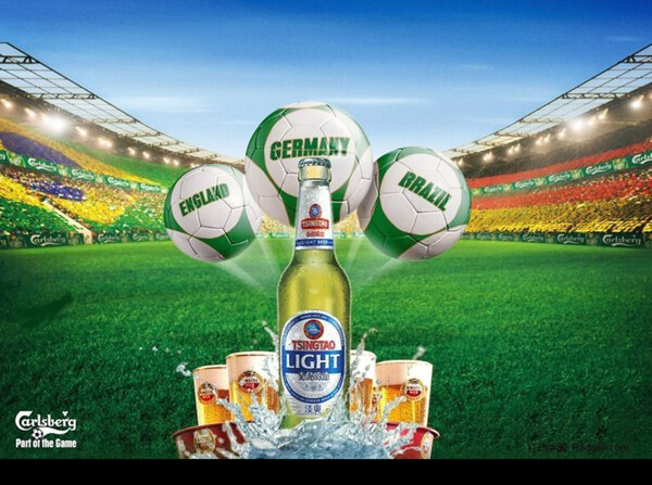 青岛啤酒足球世界杯海报