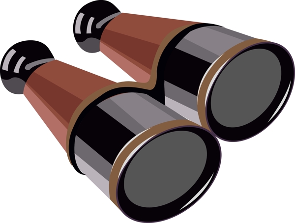 棕色的望远镜插画