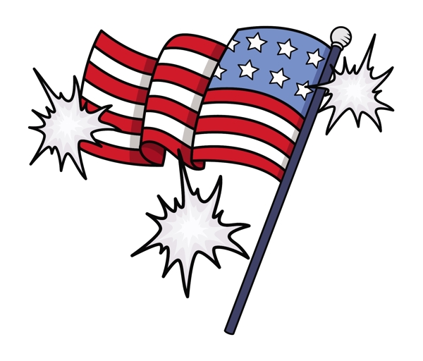 闪亮的美国国旗矢量夹庆祝七月艺术第四