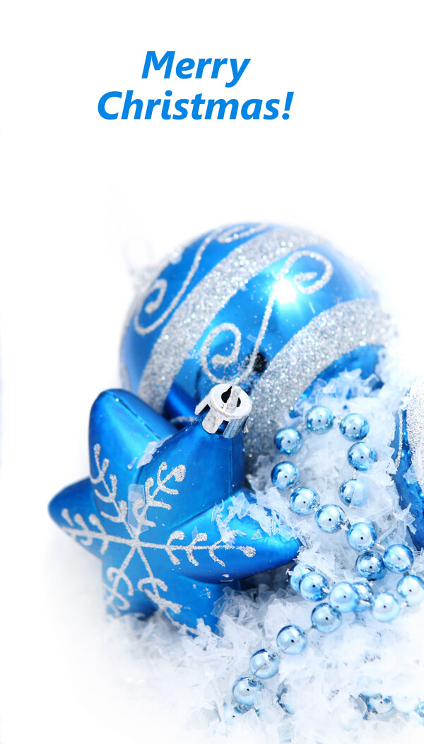 蓝色圣诞装饰品