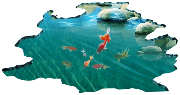 3D地贴池塘海洋图片