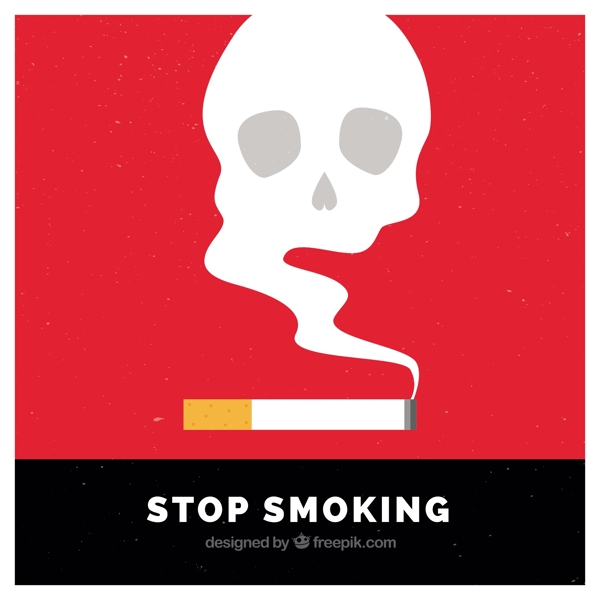 香烟与烟雾头骨禁烟广告背景