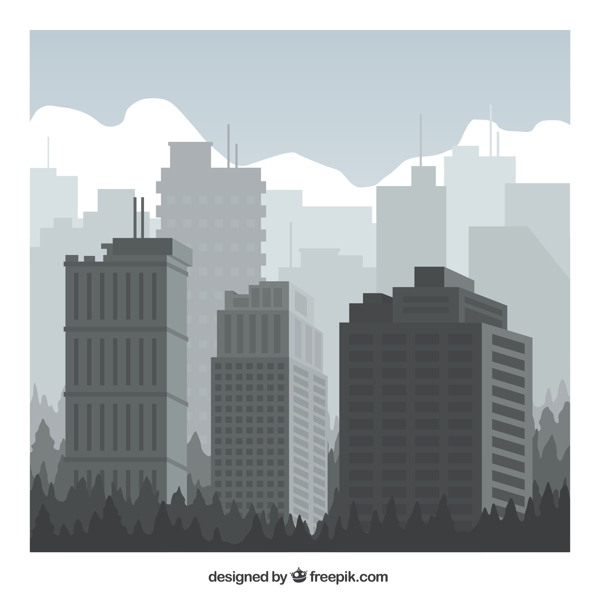 灰色都市建筑群