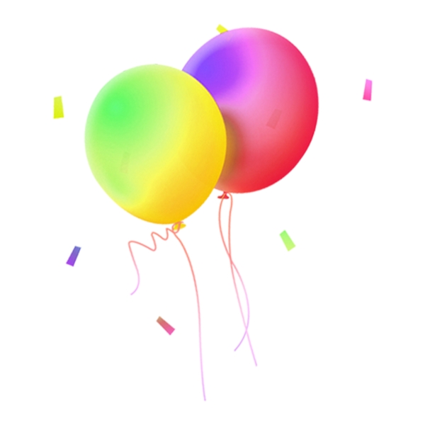手绘风格彩色气球素材