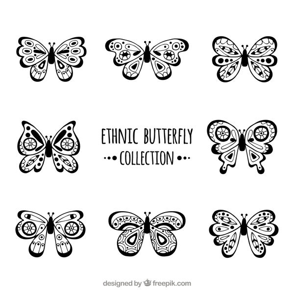 民族形状的装饰蝴蝶