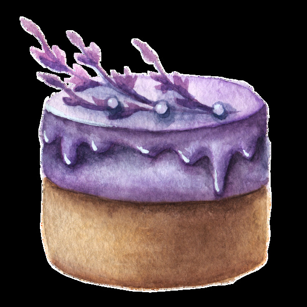 紫馨蛋糕透明装饰素材