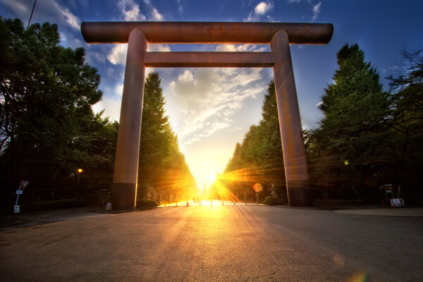 日本东京神社的清晨图片