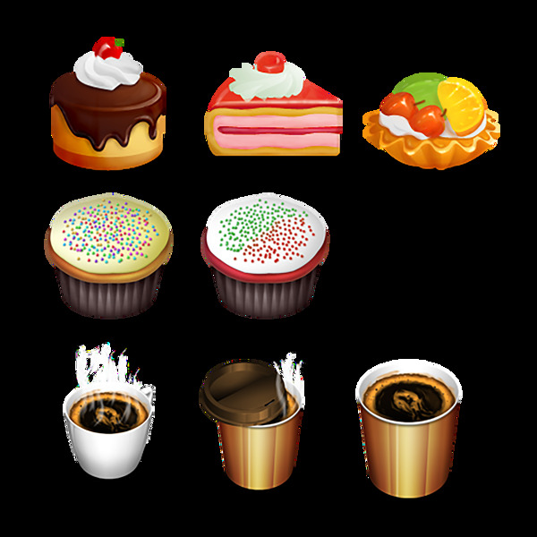 蛋糕咖啡食物食品ICON图标标志图片