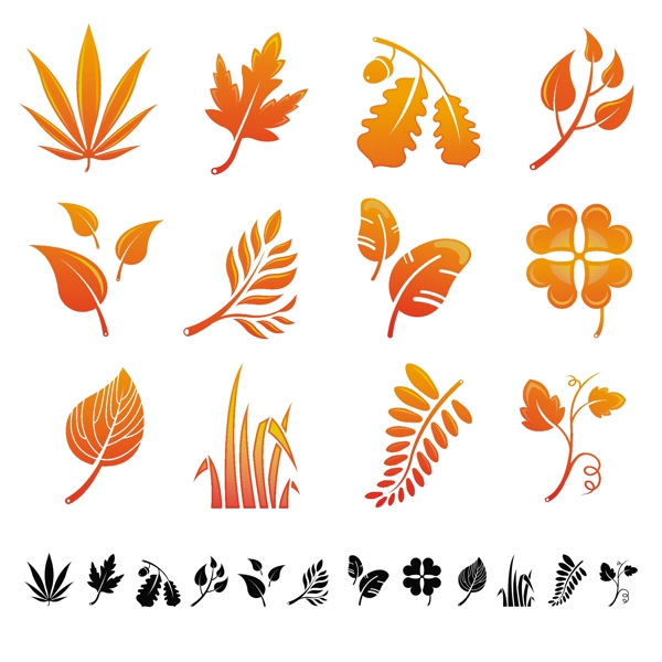 秋天的树叶矢量图