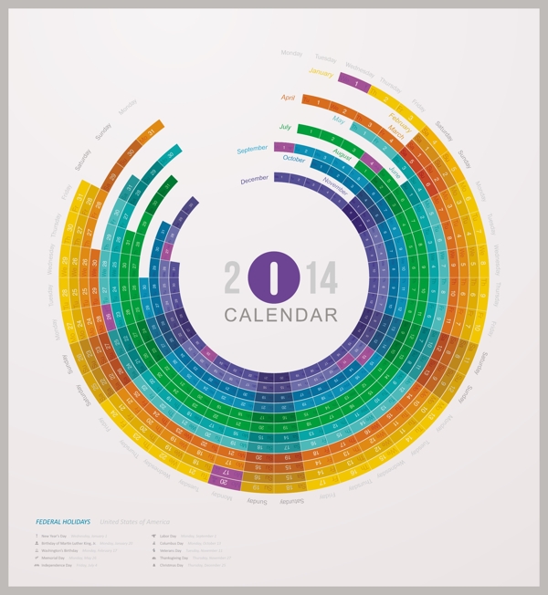 2014环形日历