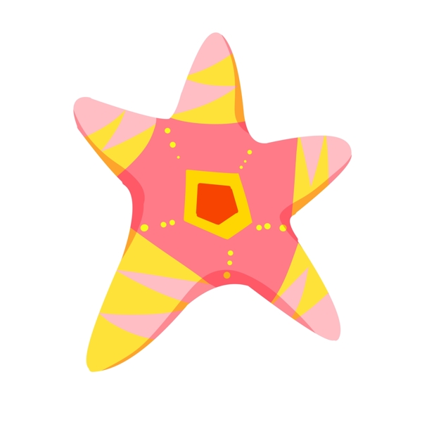 黄色粉色海星