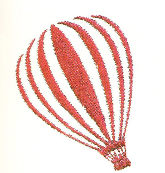 绣花色彩热气球红色白色免费素材