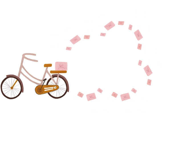 自行车装饰粉色边框