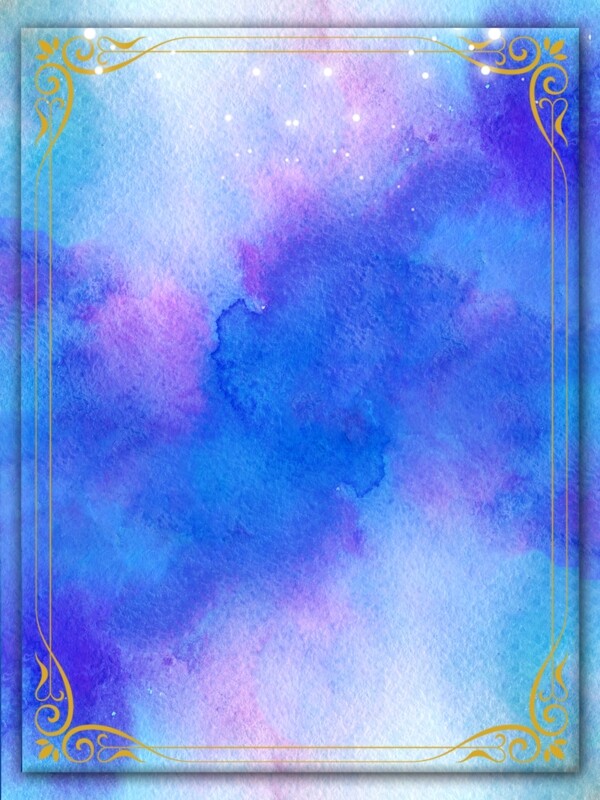梦幻抽象撞色水彩蓝紫色水墨背景
