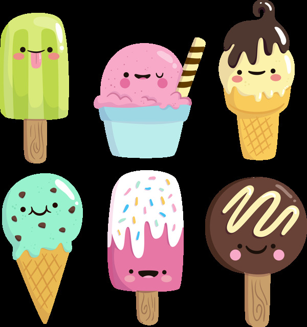 彩色可爱冰淇淋免抠png透明图层素材
