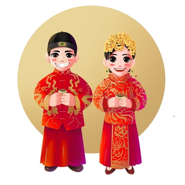 中式传统婚礼新娘新郎