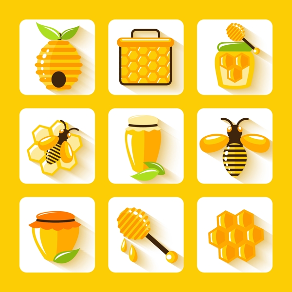 精美蜂蜜元素图标